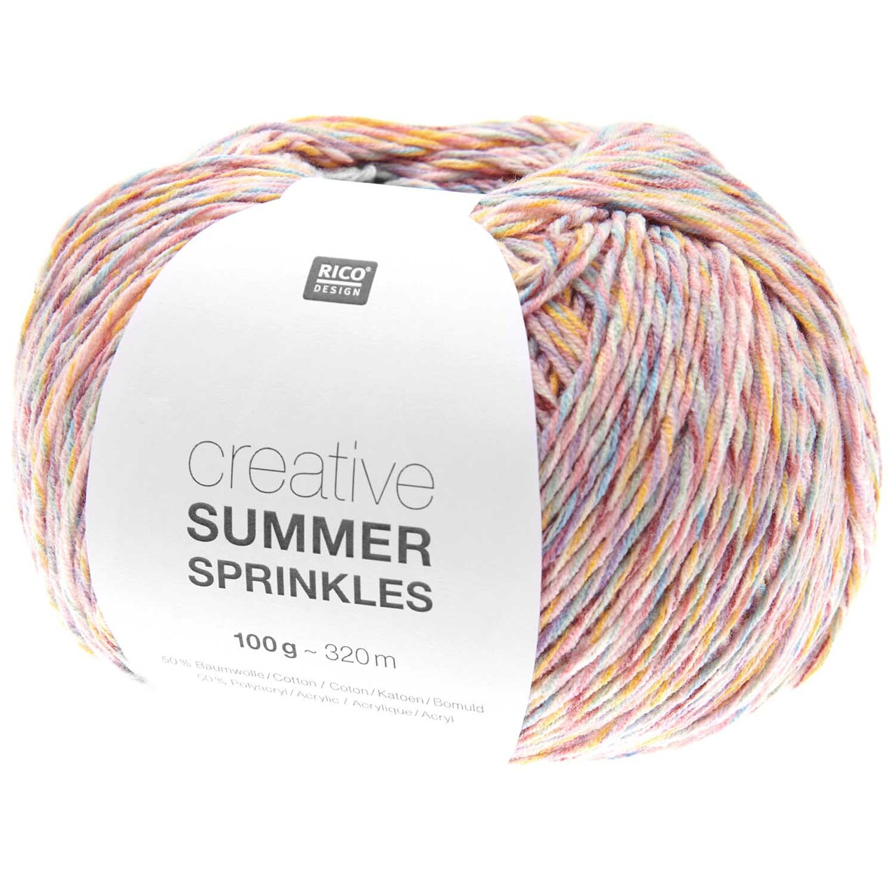 Rico Creative Summer Sprinkles - Cotton Blend Yarn - Fine - #001 Pastels